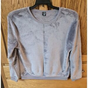 Womens Light Purple Fuzzy Velour Pullover Shirt by Cold Crush Size Medium EUC